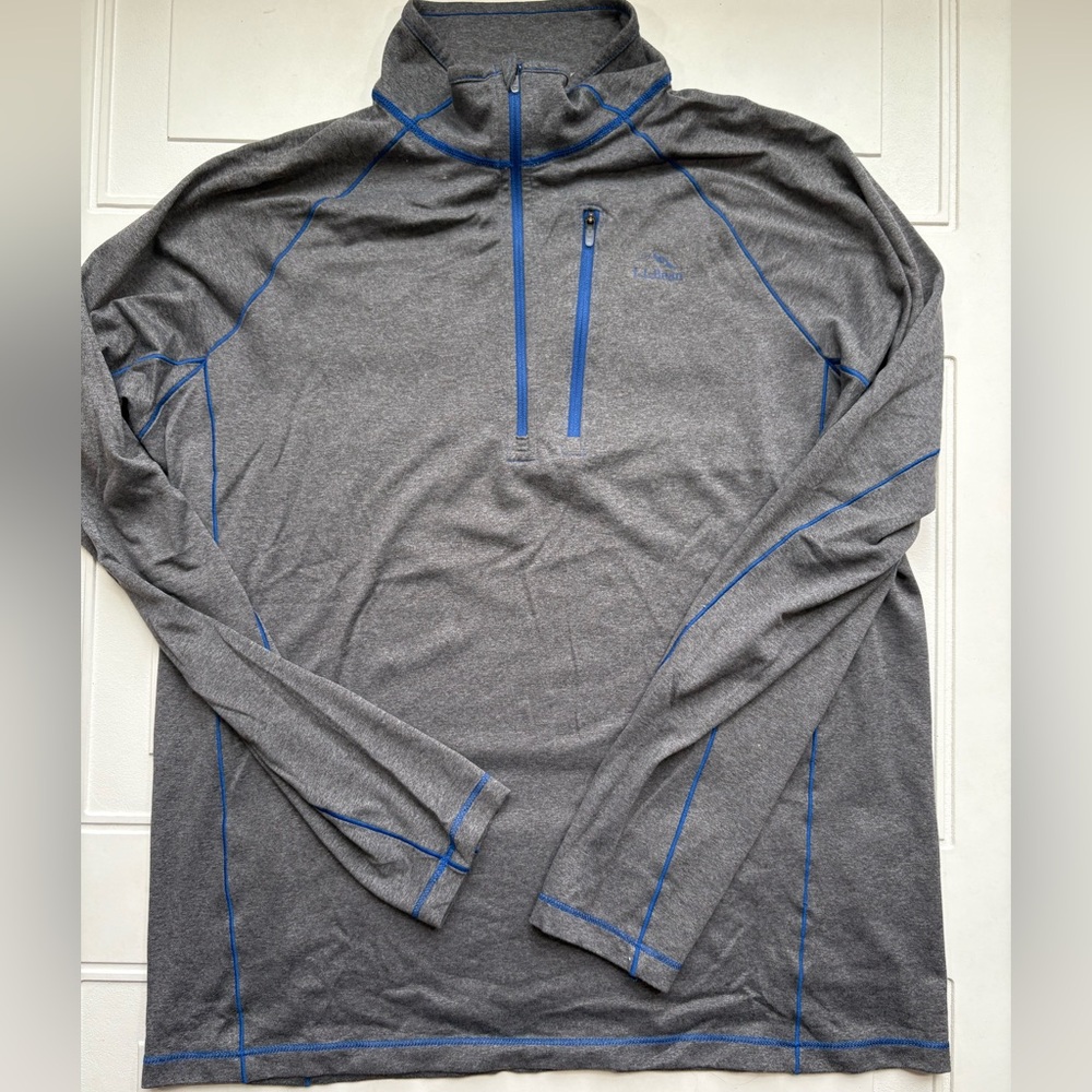 L.L. Bean Men’s Lightweight 1/4 Zip Performance Pullover Gray Size Medium